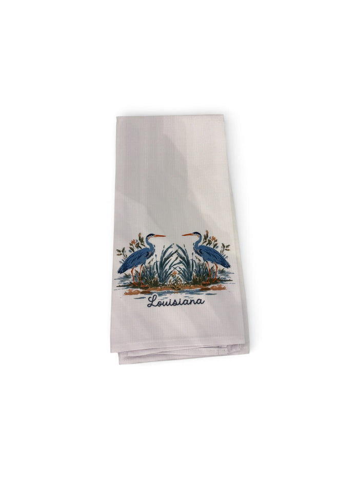 Painted Heron Louisiana Tea Towel