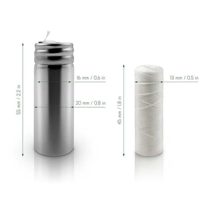 PLA Corn Starch Floss metal dispenser with a white floss spool beside it