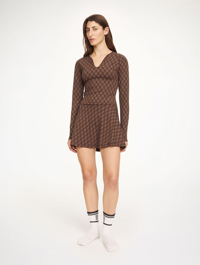 Pollyna Athletic Skirt in Dark Mahogany