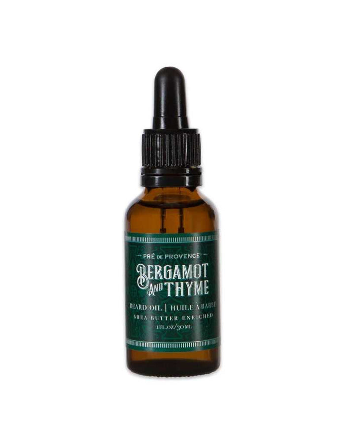 Bergamot & Thyme beard oil bottle for grooming
