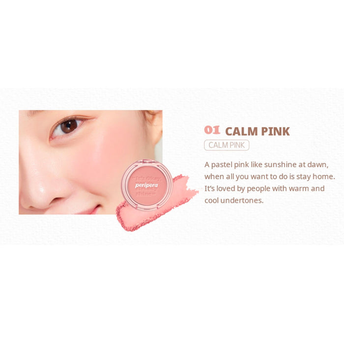 Peripera Pure Blushed Sunshine Cheek 01 CALM PINK Nudie Glow Australia
