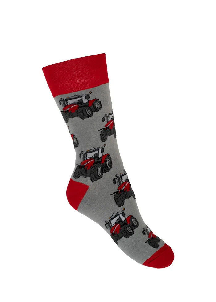 Red Tractor Socks | Crew