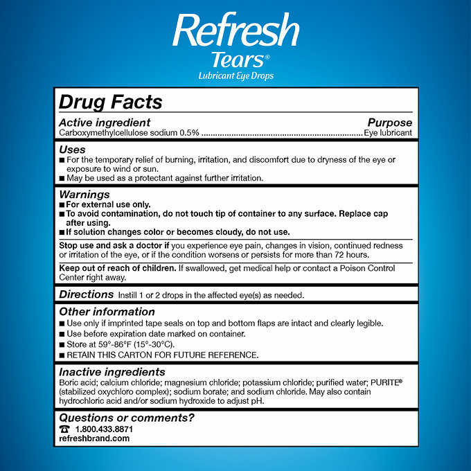Refresh Tears Lubricant Eye Drops Multi-Pack, 65 ml.Exp.01/24