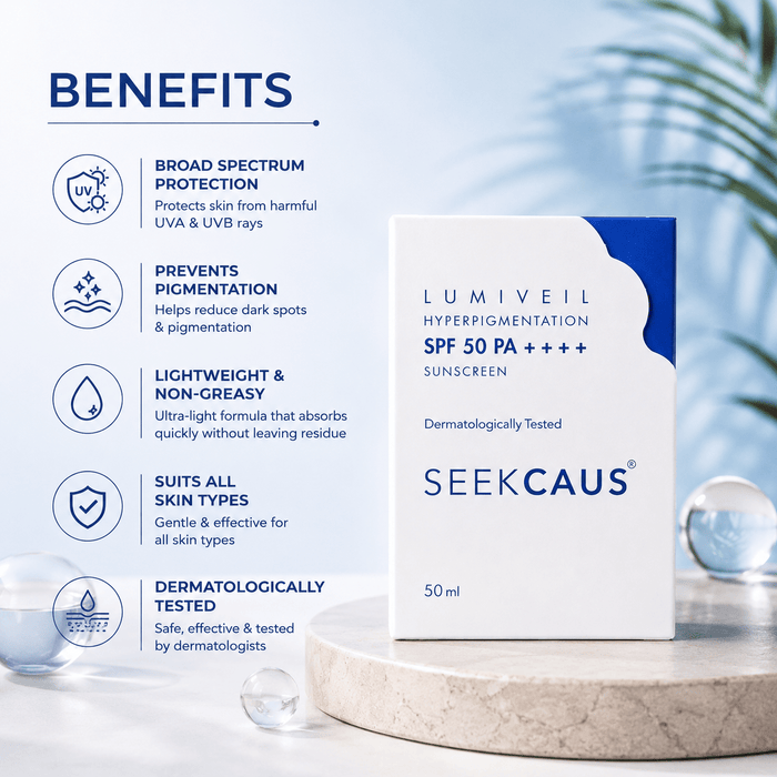 Seekcaus LumiVeil Hyperpigmentation Sunscreen SPF 50 PA++++ - Cosmosentials