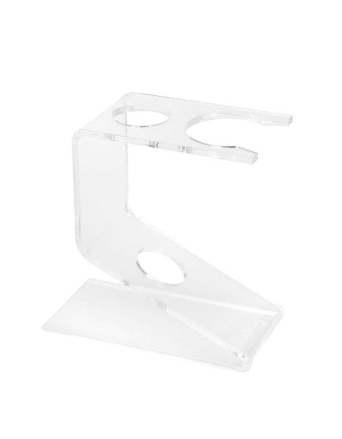 Transparent razor and brush stand for grooming