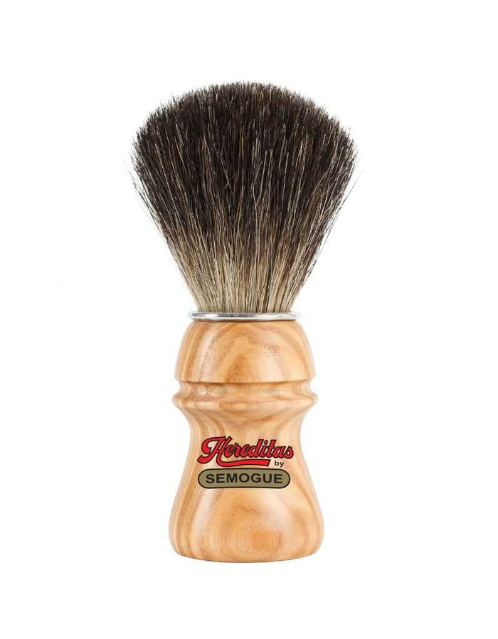 Semogue Hereditas black badger shaving brush with ash wood handle