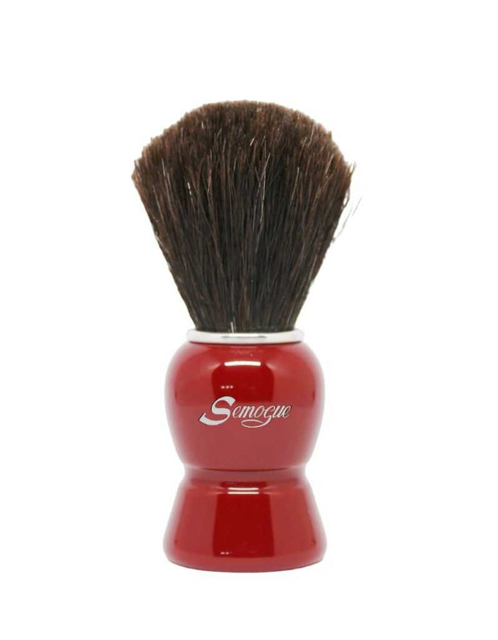 Galahad C3 shaving brush with red handle and black horse bristles