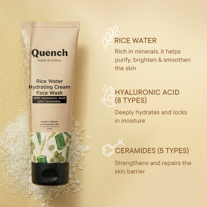 Set of 2 Rice Water Hydrating Cream Face Wash
