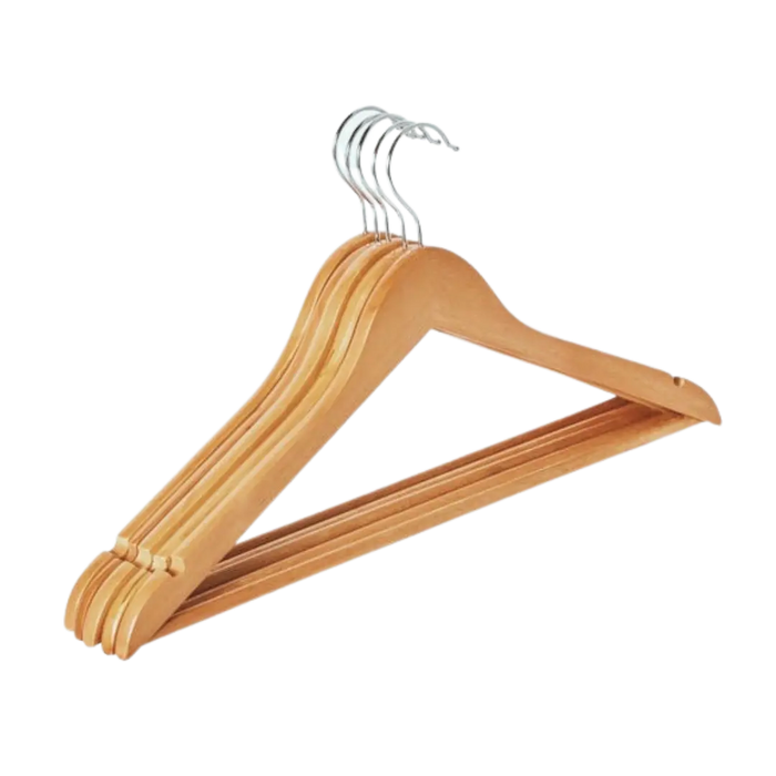 Set of 4 wooden hangers