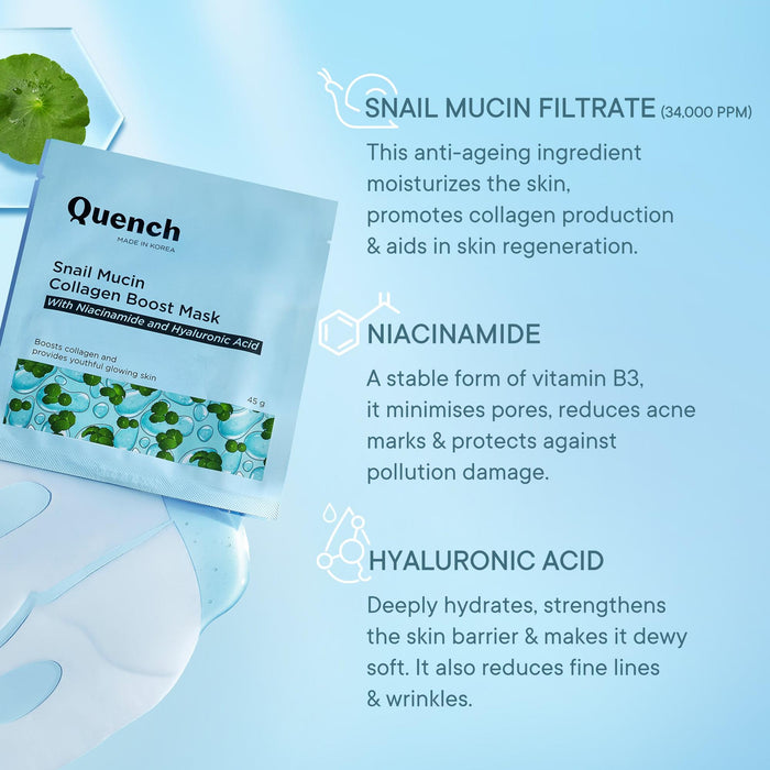 Snail Mucin Collagen Boost Mask (Pack of 3)