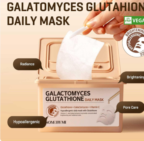 Some By Mi Galactomyces Glutathione Daily Mask – Brightening & Hydrating Facial Sheet Masks 30 s SOME BY MI