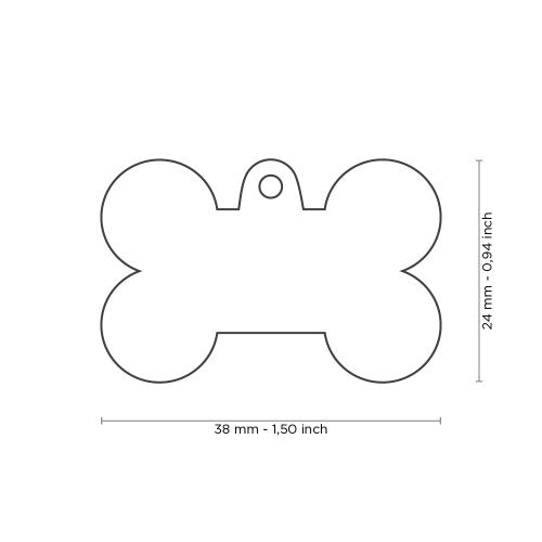 Style Pied de Poule Big Red Bone ID Tag
