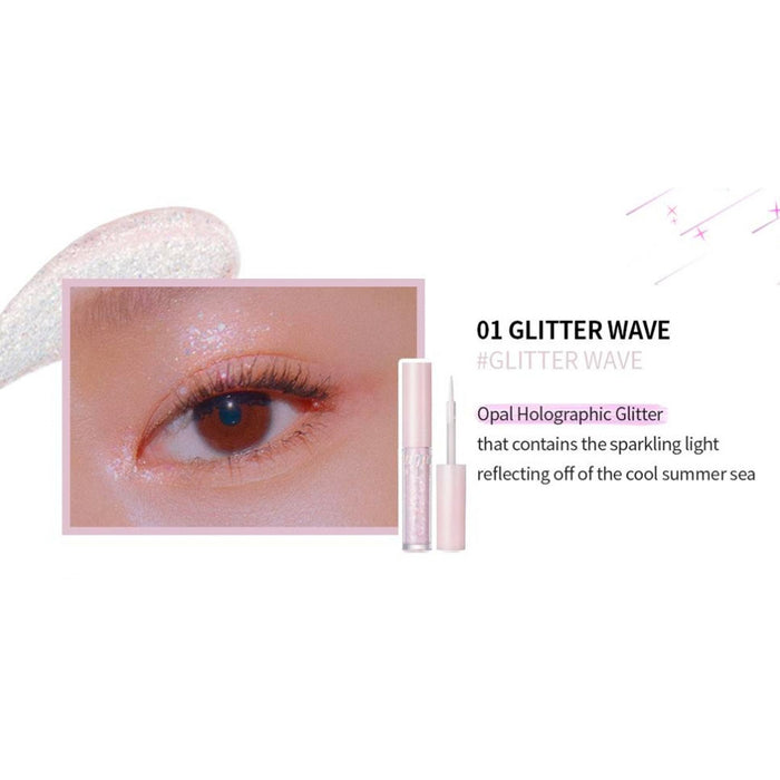 Peripera Sugar Twinkle Liquid Glitter #01 GLITTER WAVE Nudie Glow Australia