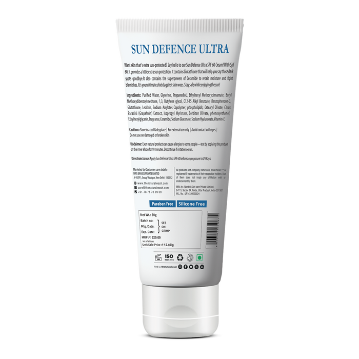 Sun Defence SPF 60 Cream with Glutathione back photo