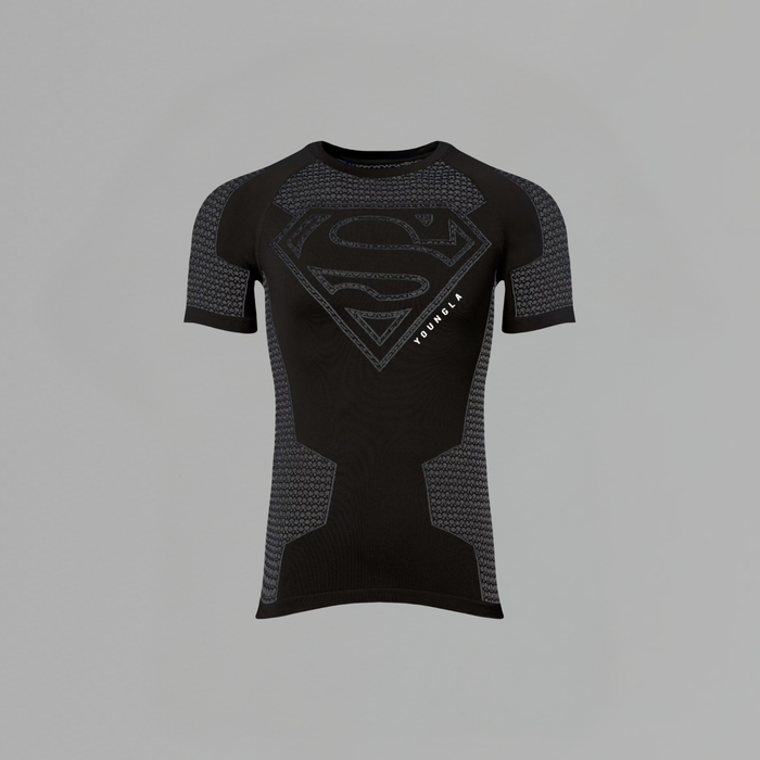 T SHIRT YOUNGLA 'SUPERMAN COMPRESSION TEE BLACK'