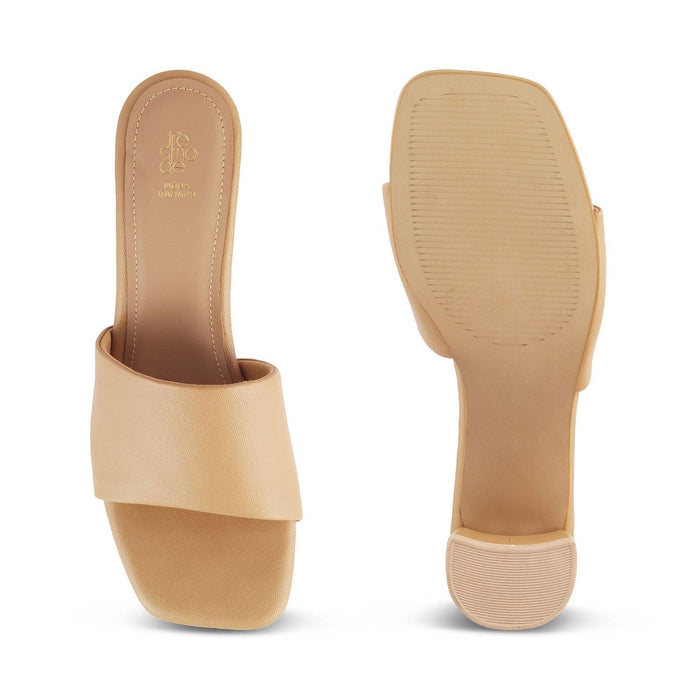 The Bariz Beige Women's Casual Block Heel Sandals Tresmode - Tresmode