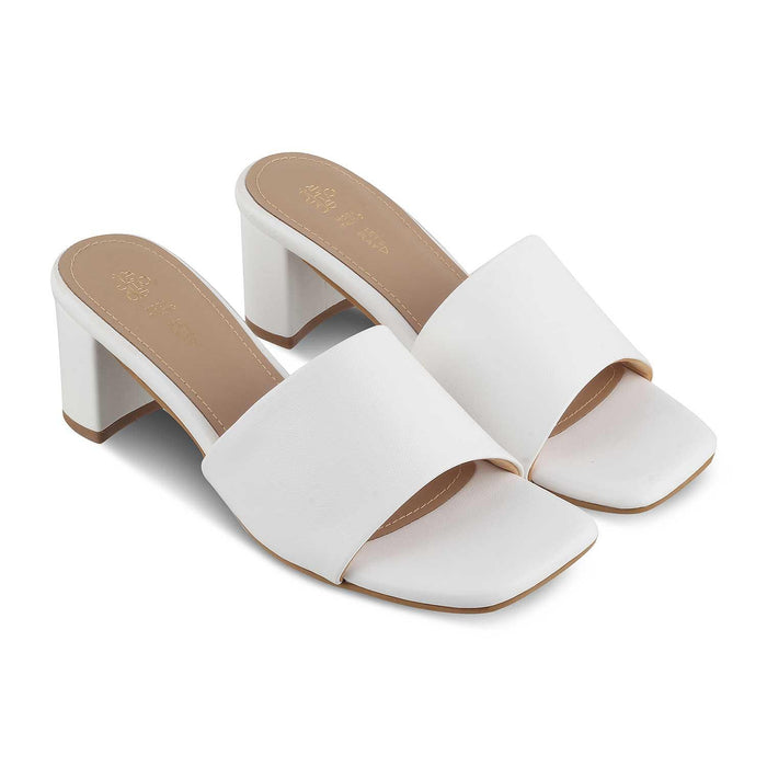 The Bariz White Women's Casual Block Heel Sandals Tresmode - Tresmode