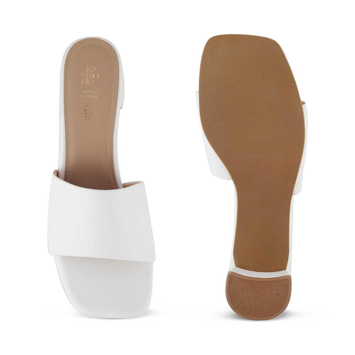 The Bariz White Women's Casual Block Heel Sandals Tresmode - Tresmode