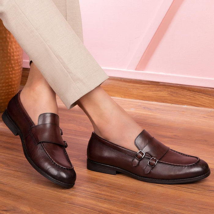 The Bon Brown Men's Double Monk Shoes Tresmode