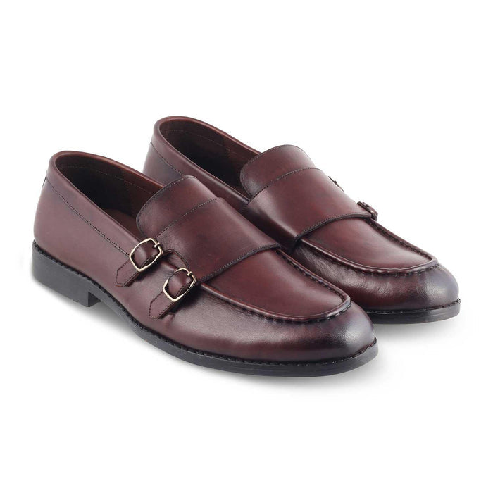 The Bon Brown Men's Double Monk Shoes Tresmode - Tresmode