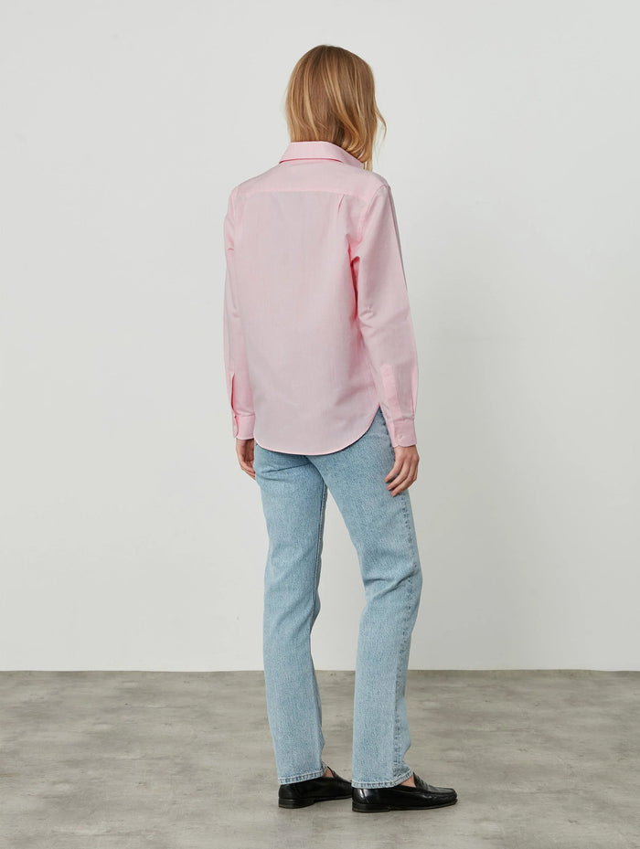 The Classic Cotton and Linen Shirt in Rose Pink