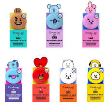 The Creme Shop BT21 Macaron Lip Balm Moisturizing Vitamin E + Shea Butter Yellow White