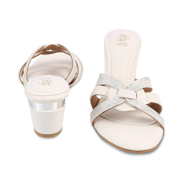 The Elche White Women's Dress Block Heel Sandals Tresmode - Tresmode