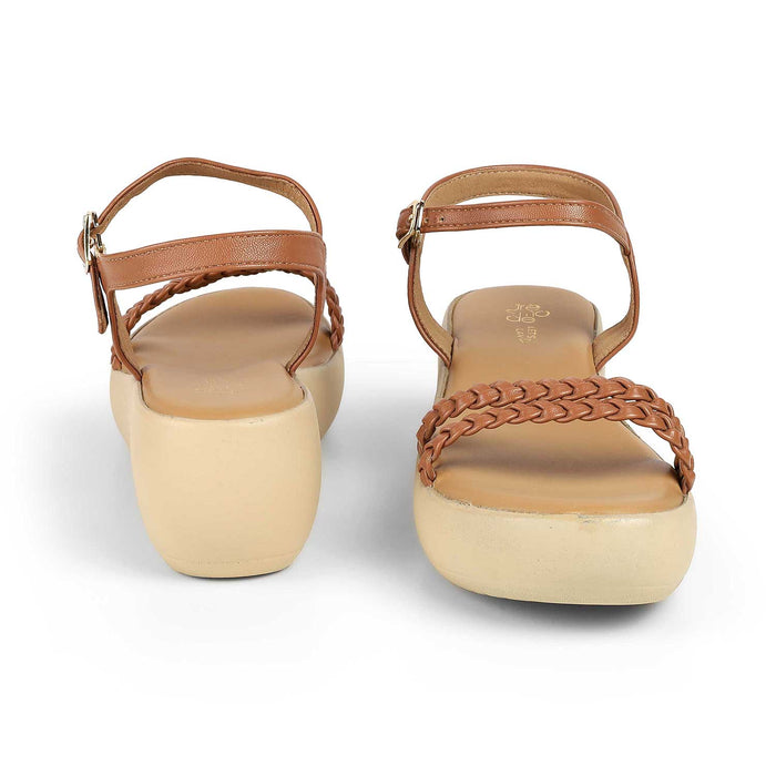 The Leve Tan Women's Dress Wedge Sandals Tresmode