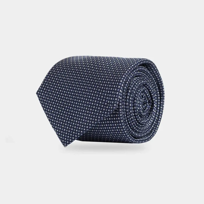 avy Durante Dot Silk Tie by Ledbury — 100% silk jacquard, front view
