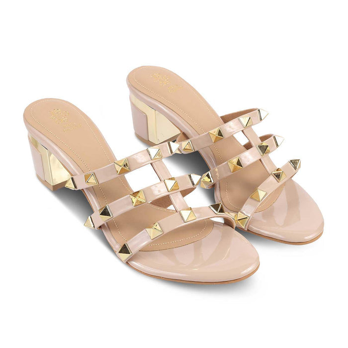 The Palma Beige Women's Dress Block Heel Sandals Tresmode - Tresmode