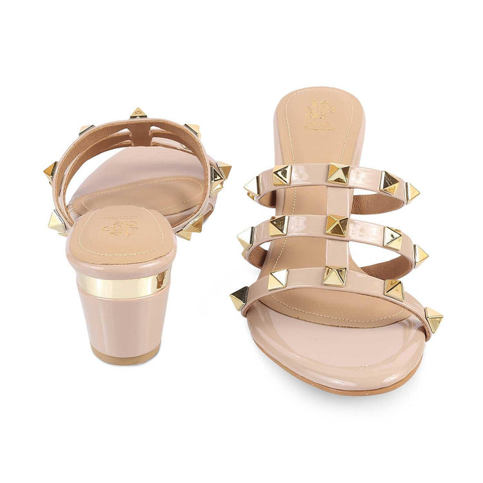 The Palma Beige Women's Dress Block Heel Sandals Tresmode - Tresmode