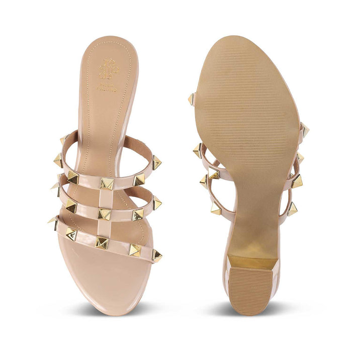 The Palma Beige Women's Dress Block Heel Sandals Tresmode - Tresmode