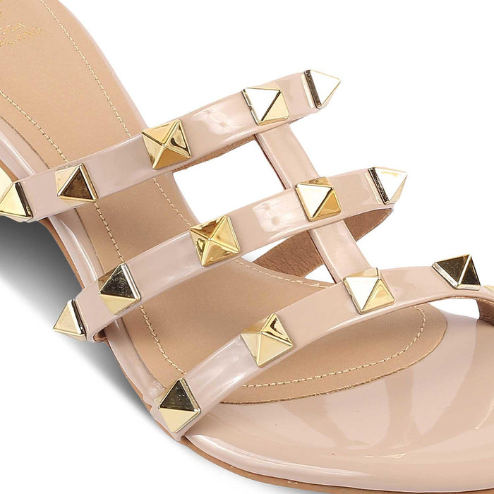 The Palma Beige Women's Dress Block Heel Sandals Tresmode - Tresmode