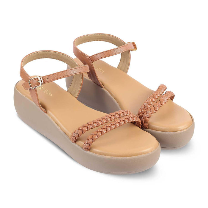 The Seev Tan Women's Dress Wedge Sandals Tresmode - Tresmode