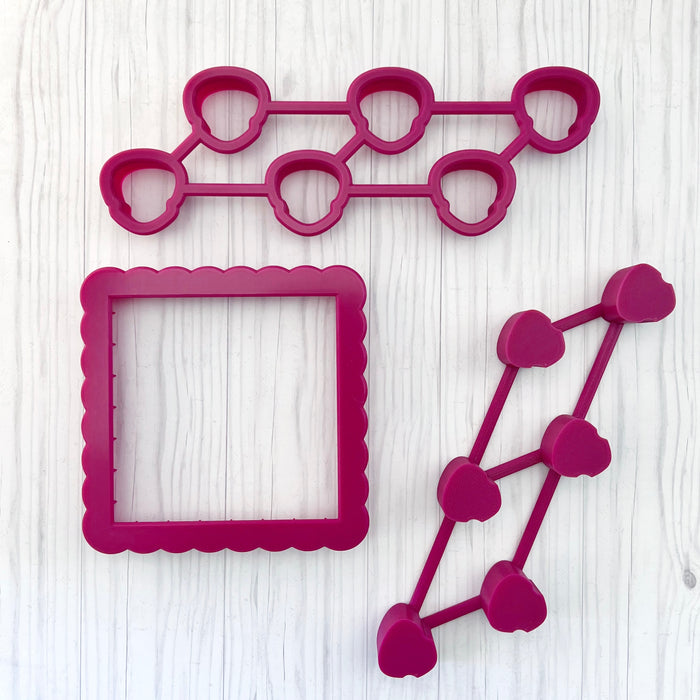 Tiny (1 inch) / Skull / Multi-cutter + Popper + Scalloped Square