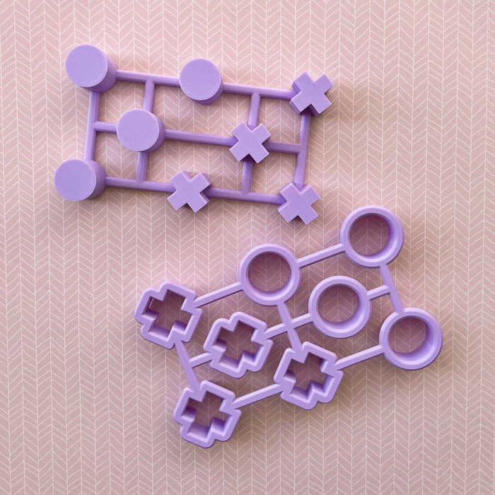 Tiny XO Tic Tac Toe Multi-Cutter and Dough Popper