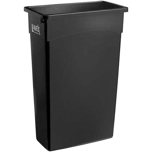 TRASHCAN/ INDOOR/ SLIM JIM WASTE CONTAINER/23 GALLON/BLACK