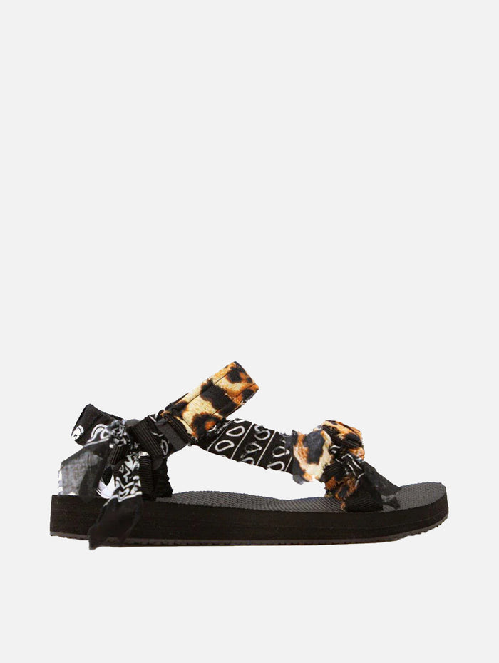 Trekky Sandal in Leopard Print & Black Bandana