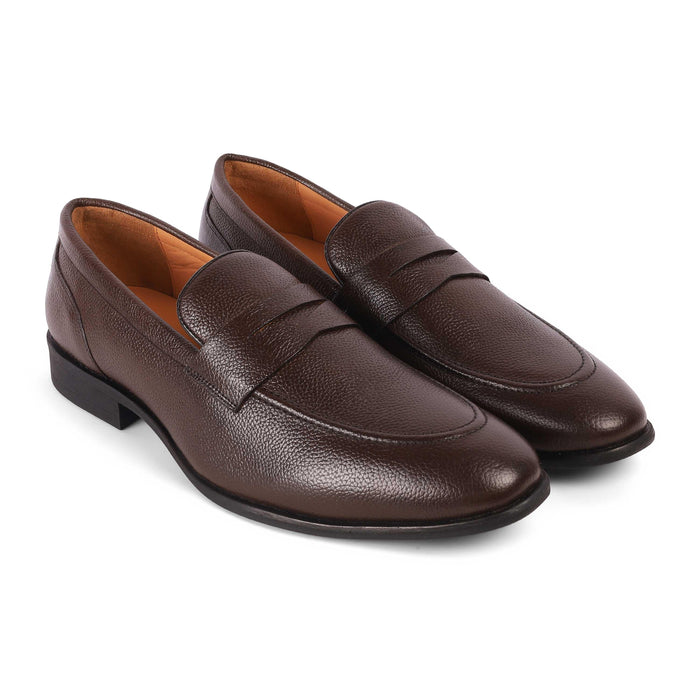 Aris Brown Men's TPR Sole Penny Loafers Tresmode