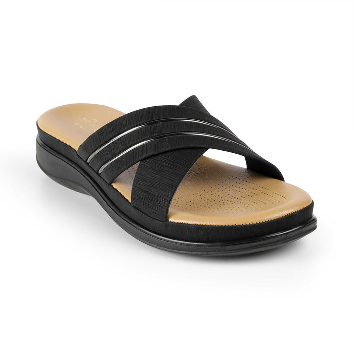 Tresmode Ballina Black Women's Casual Small Wedge Sandals
