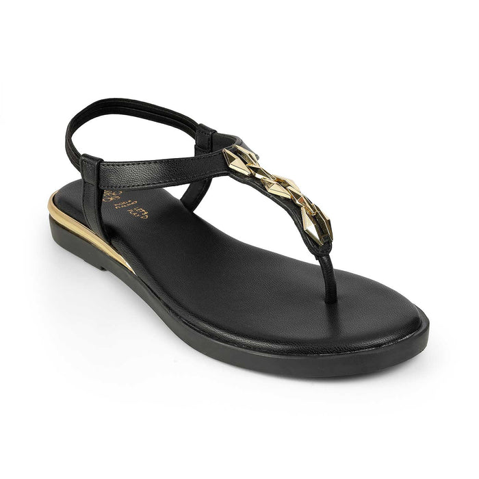 Tresmode Bucklet Black Women's Dress Flats