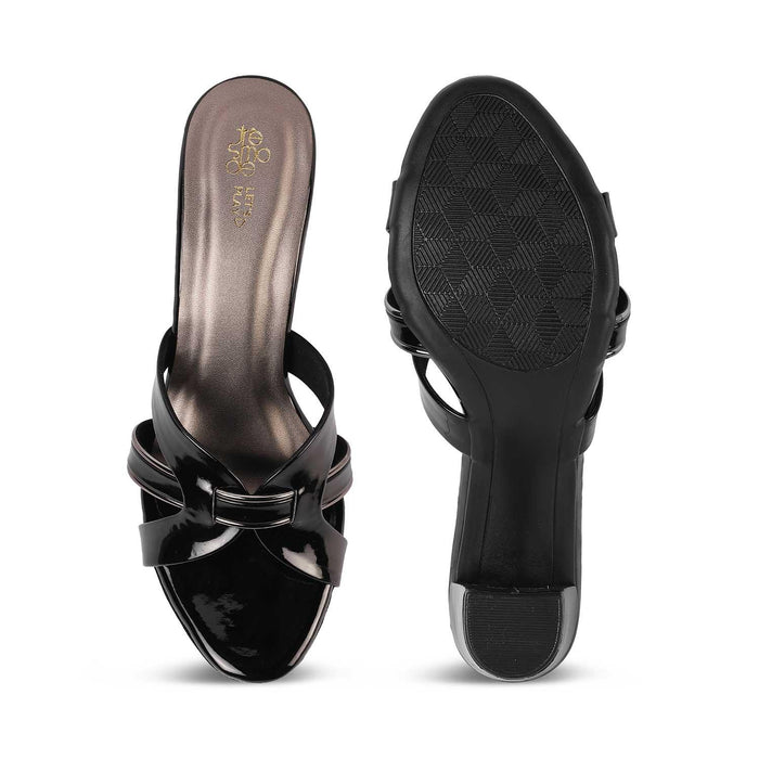 Ceskomara Black Women's Super Trendy Block Heel Sandals Tresmode
