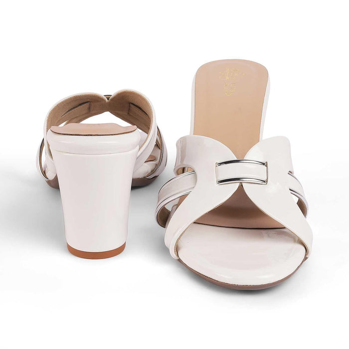 Ceskomara White Women's Vegan-Friendly Block Heel Sandals Tresmode