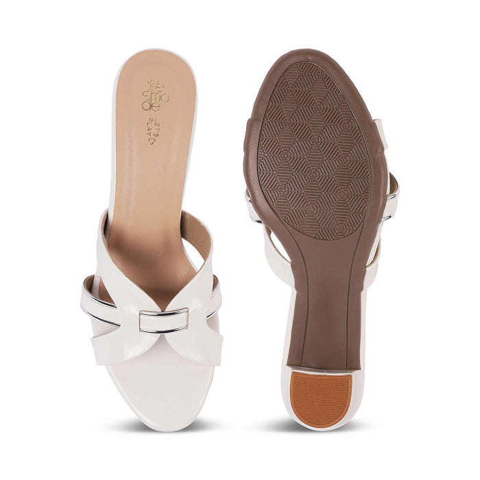 Ceskomara White Women's Super Trendy Block Heel Sandals Tresmode