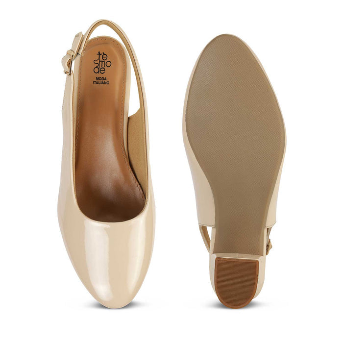 Tresmode Coat Beige Women's Dress Slingback Pumps