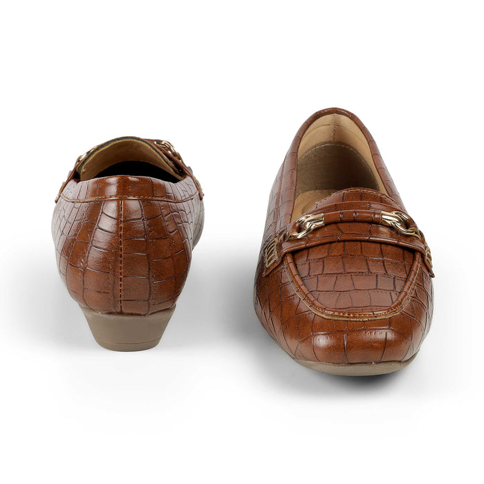 Tresmode Croco Tan Women's Dress Loafers