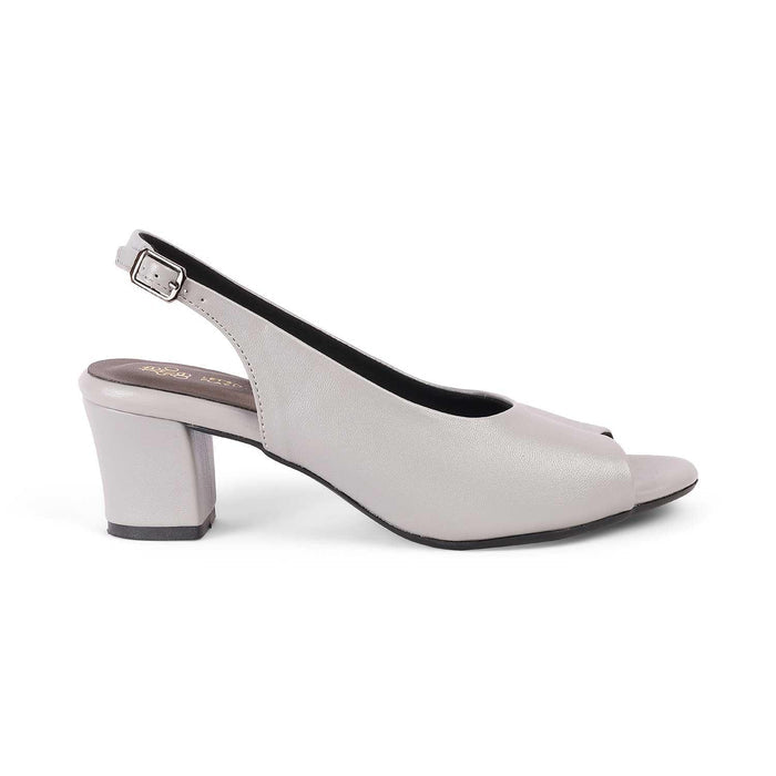 Eden Grey Women's Peep-toe Block Heel Sandals Tresmode