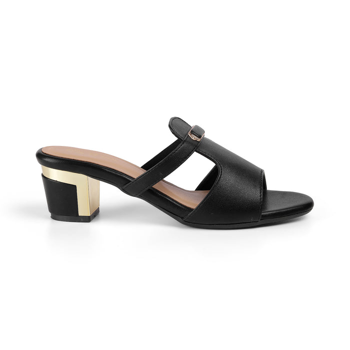 Tresmode | Fiso Black Women's Dress Block Heel Sandals