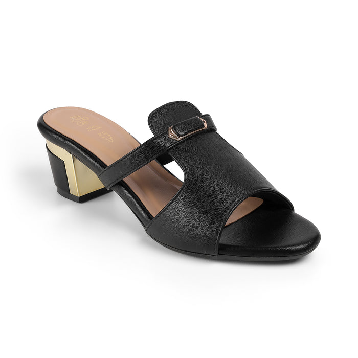 Tresmode | Fiso Black Women's Dress Block Heel Sandals