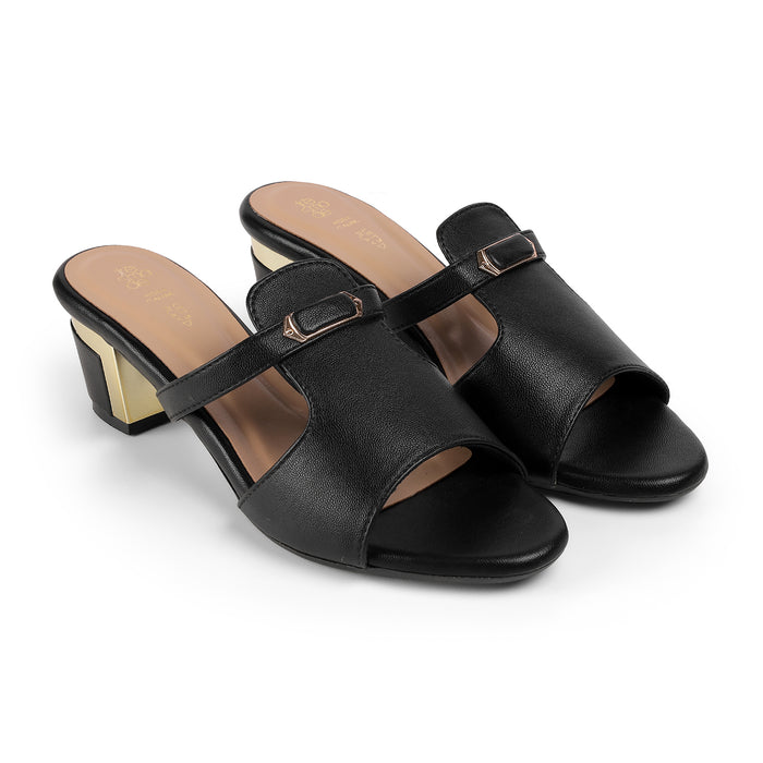 Tresmode | Fiso Black Women's Dress Block Heel Sandals